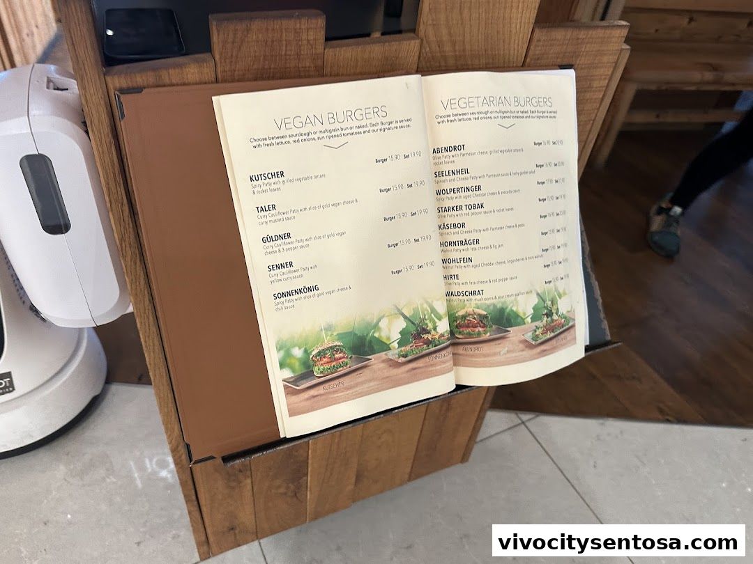Menu page for SERVUS German Burger Grill  VIVOCITY