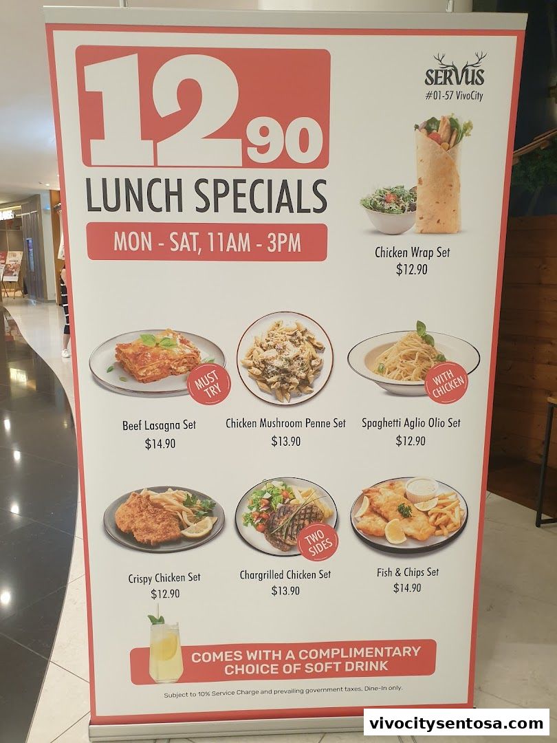 Menu page for SERVUS German Burger Grill  VIVOCITY