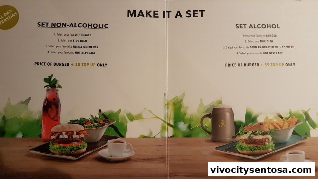 Menu page for SERVUS German Burger Grill  VIVOCITY