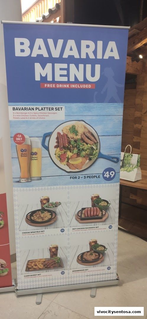 Menu page for SERVUS German Burger Grill  VIVOCITY