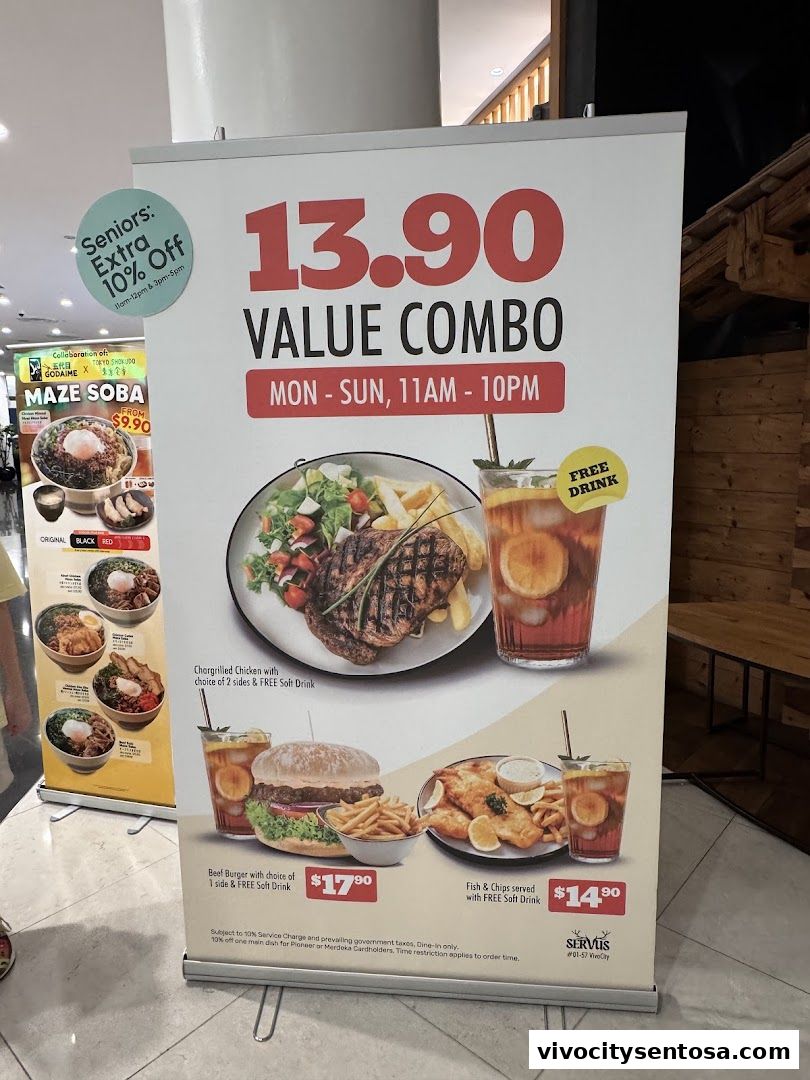 Menu page for SERVUS German Burger Grill  VIVOCITY