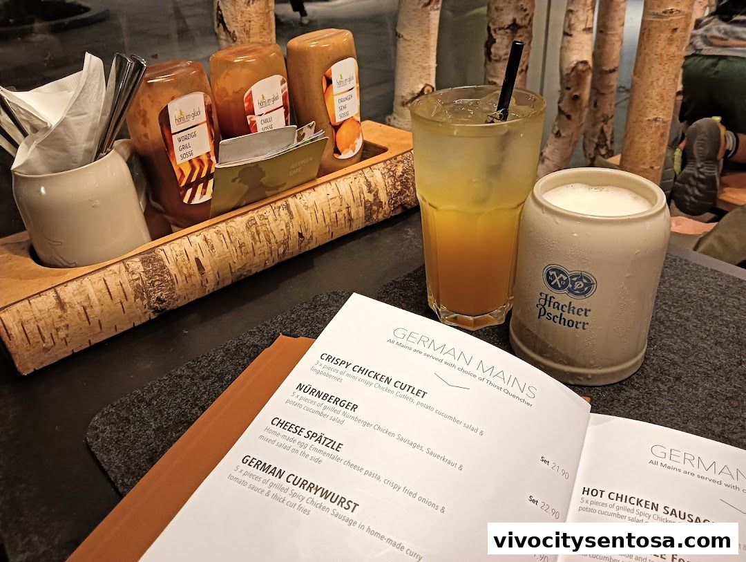 Menu page for SERVUS German Burger Grill  VIVOCITY