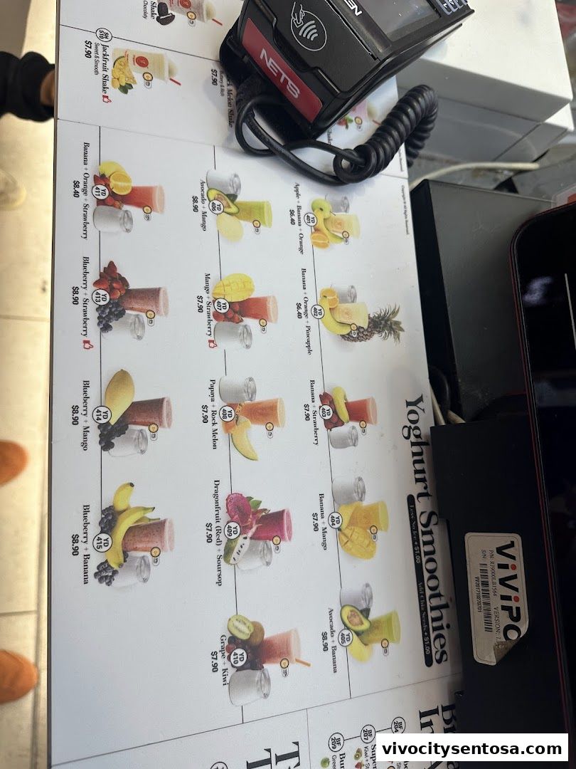 Menu page for SF Fruits  Juices