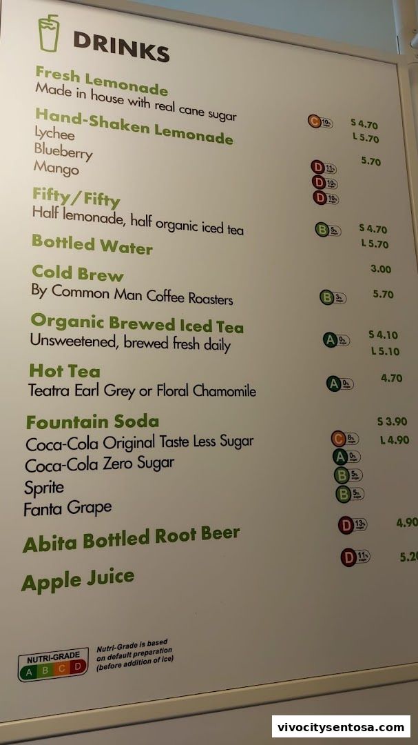 Menu page for Shake Shack Sentosa
