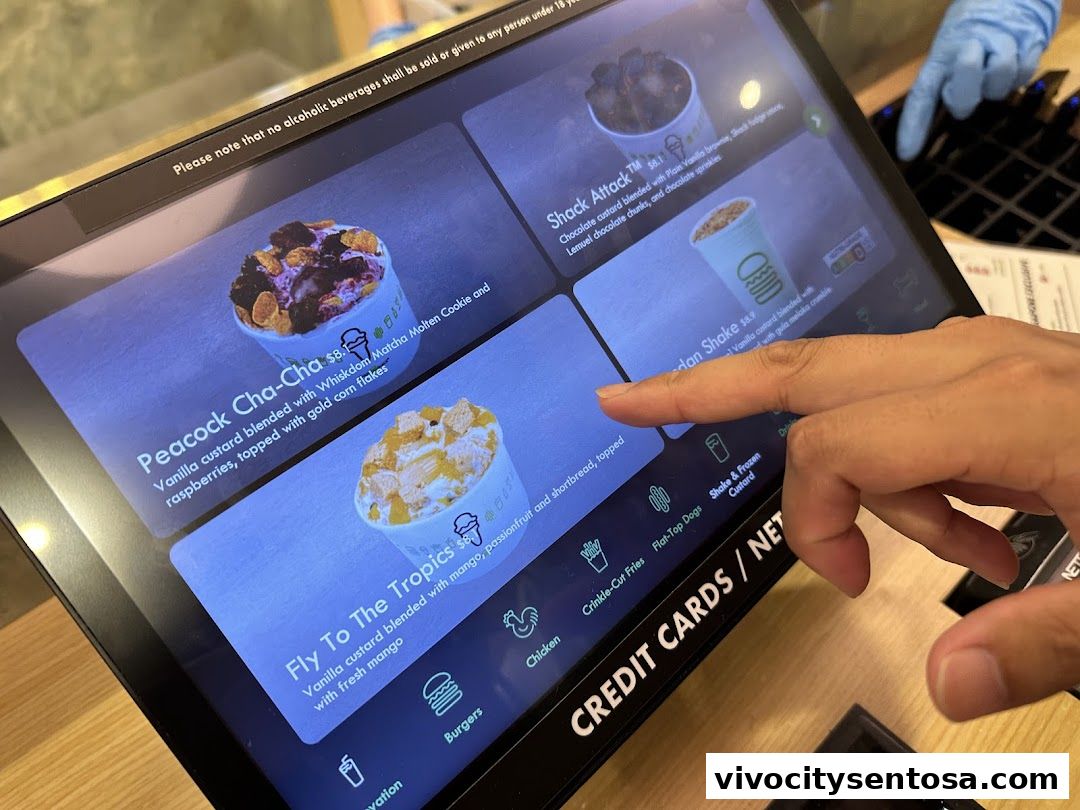 Menu page for Shake Shack Sentosa