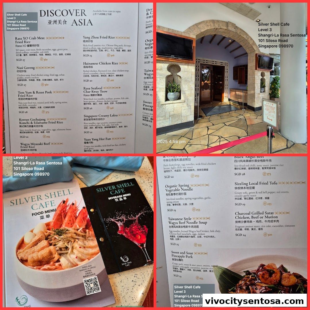 Menu page for Silver Shell Cafe