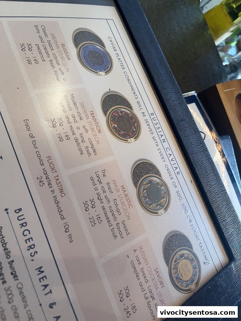 Menu page for Silver Shell Cafe