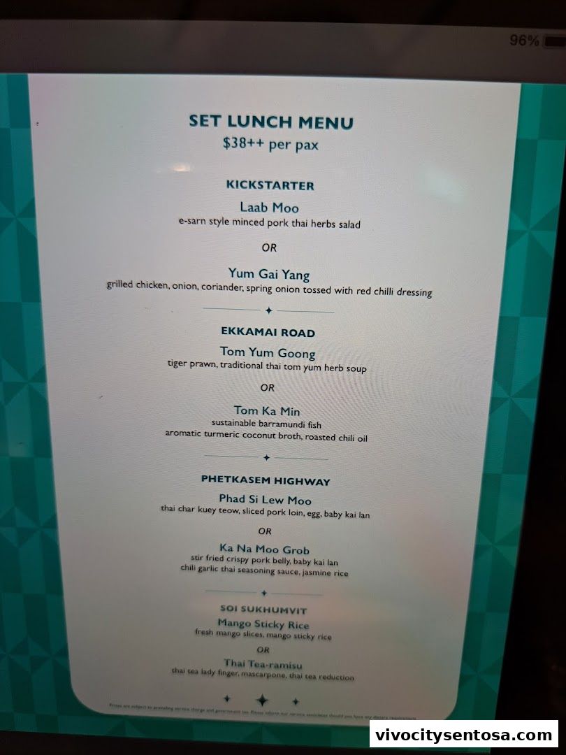 Menu page for Soi Social