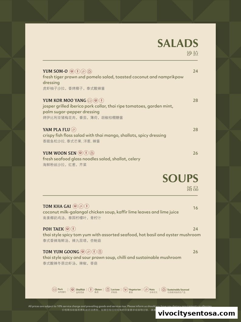 Menu page for Soi Social