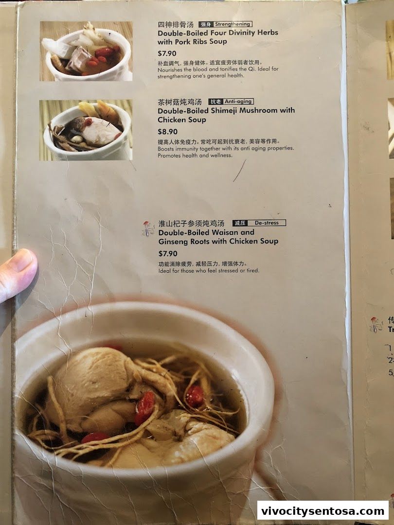 Menu page for Soup Restaurant 三盅两件 - VivoCity