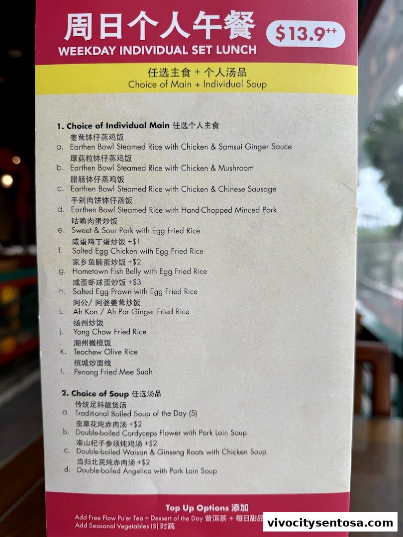 Menu page for Soup Restaurant 三盅两件 - VivoCity