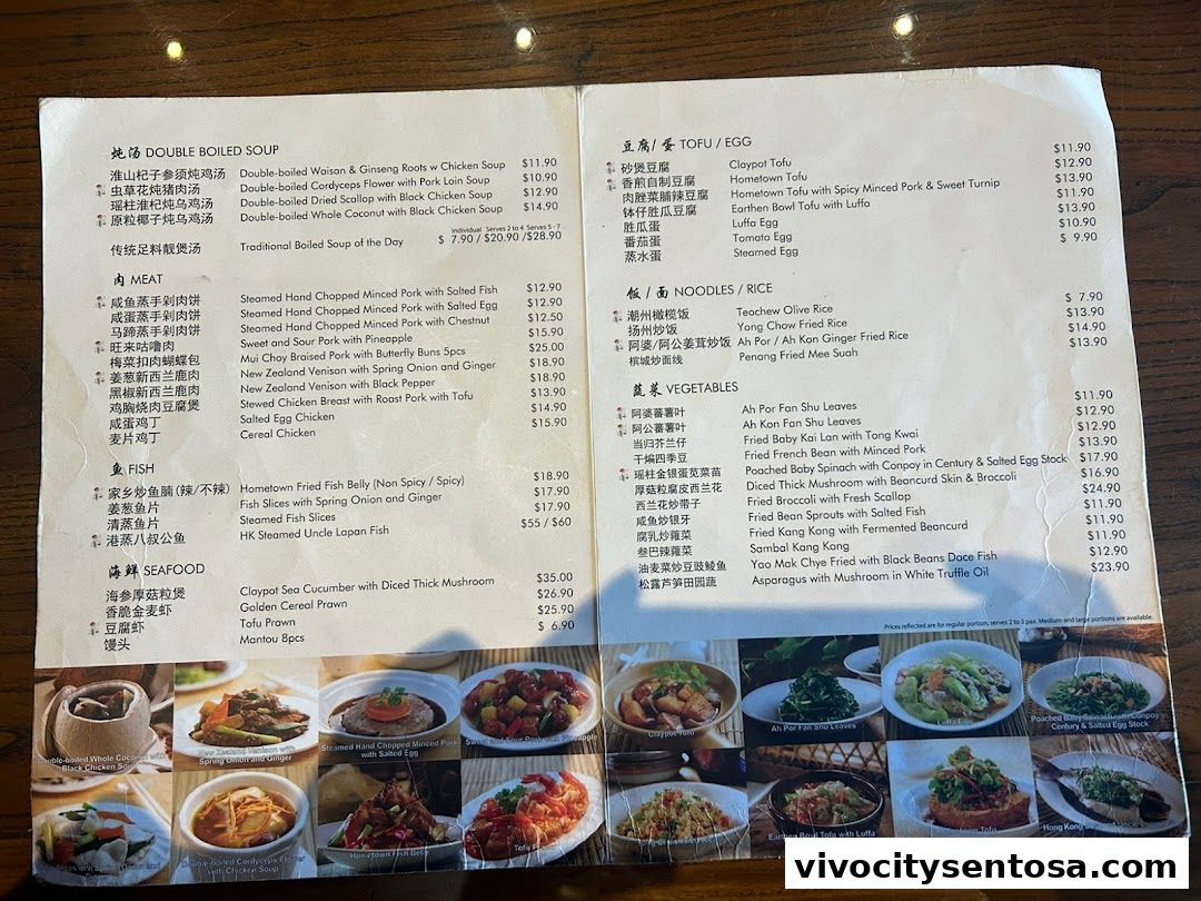 Menu page for Soup Restaurant 三盅两件 - VivoCity
