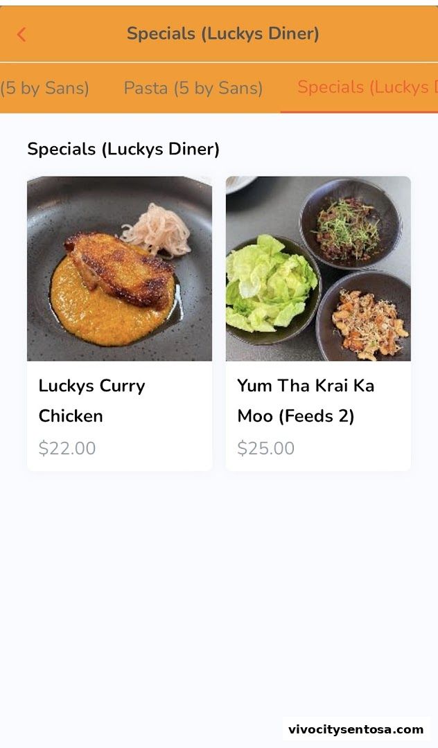 Menu page for Southside Interim Market Replaced By Market Hall Sentosa