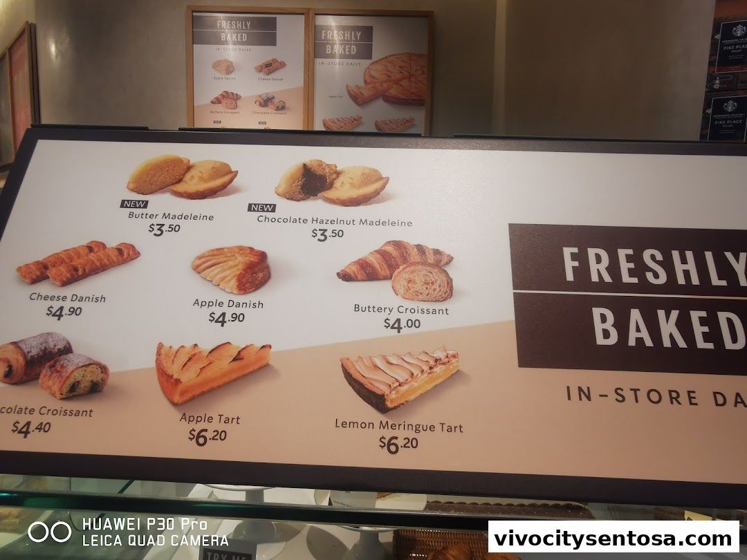 Menu page for Starbucks VivoCity