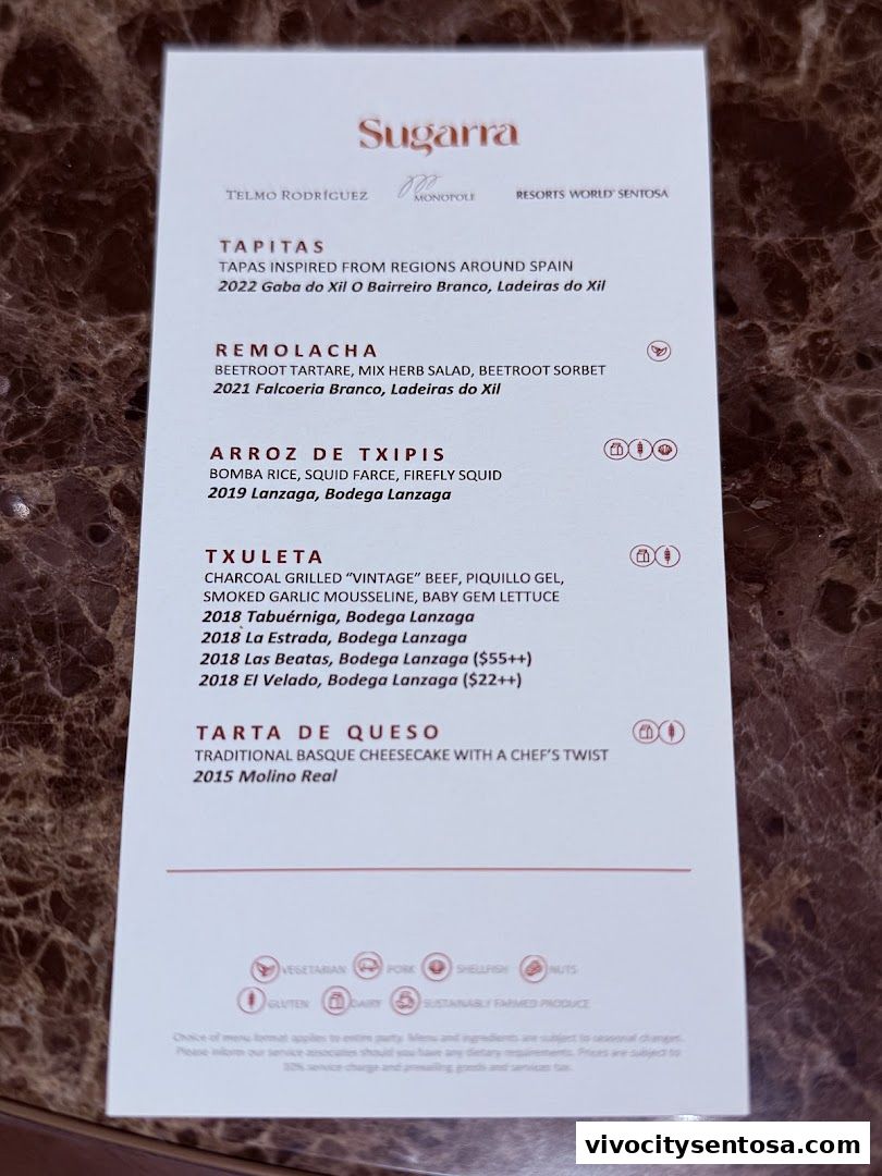 Menu page for Sugarra