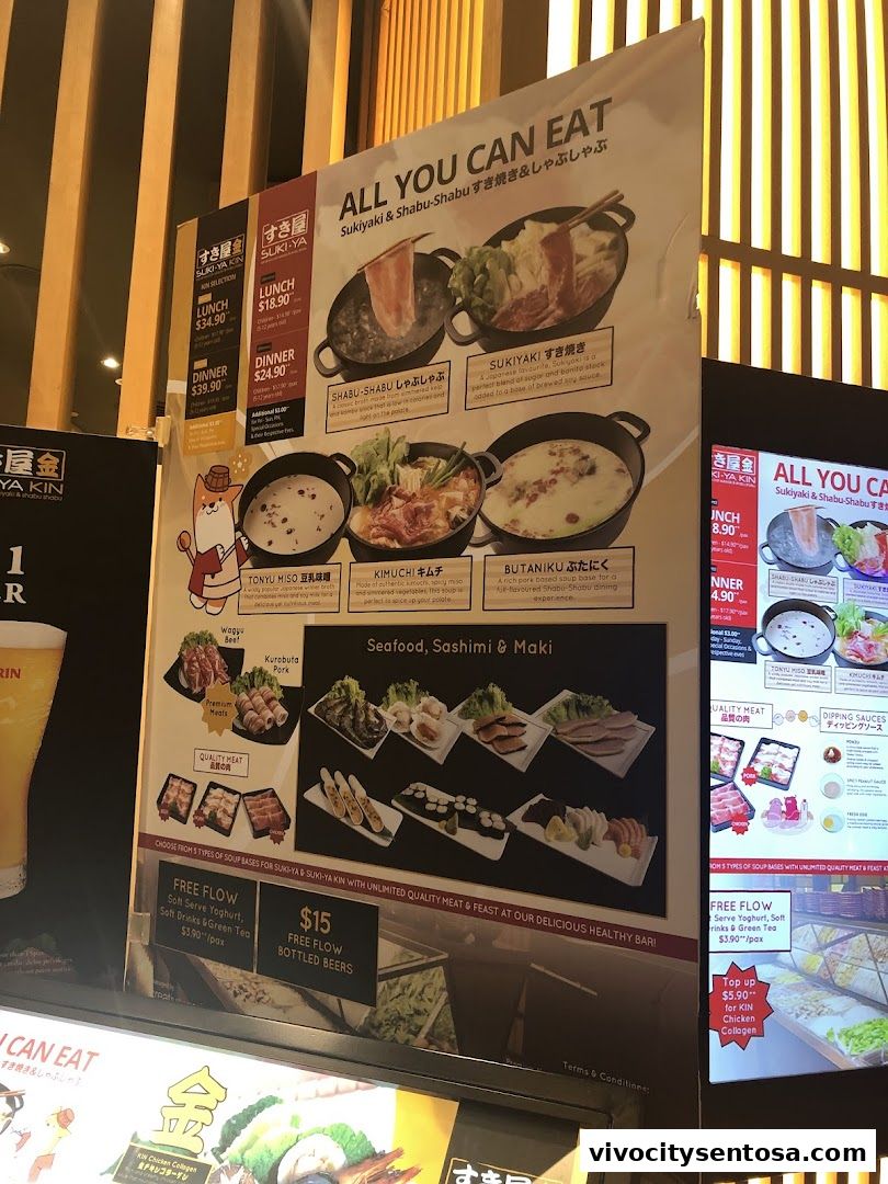 Menu page for Suki-Ya at VivoCity