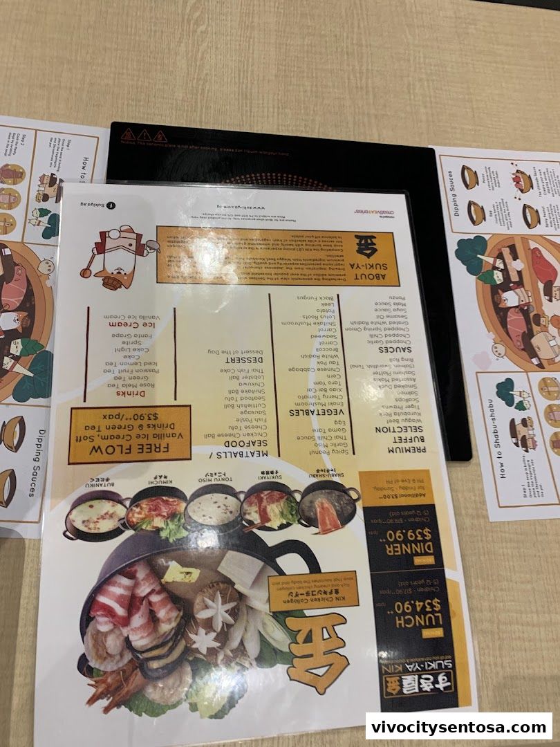Menu page for Suki-Ya at VivoCity