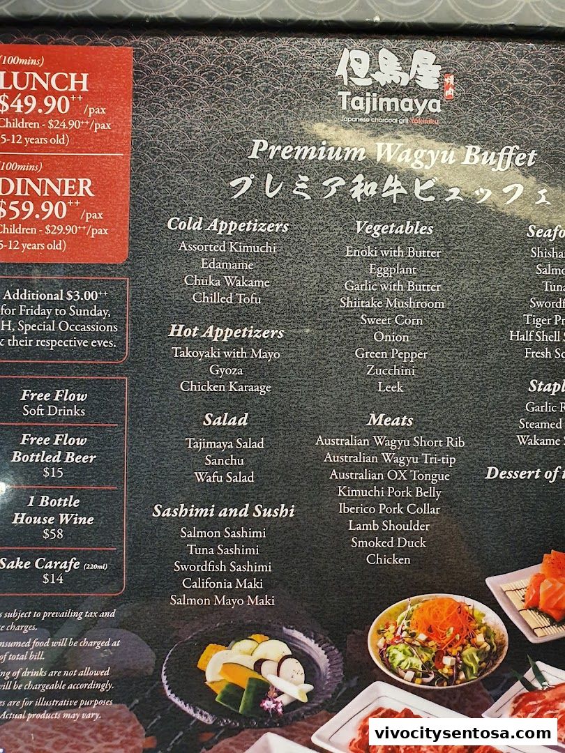 Menu page for Suki-Ya at VivoCity
