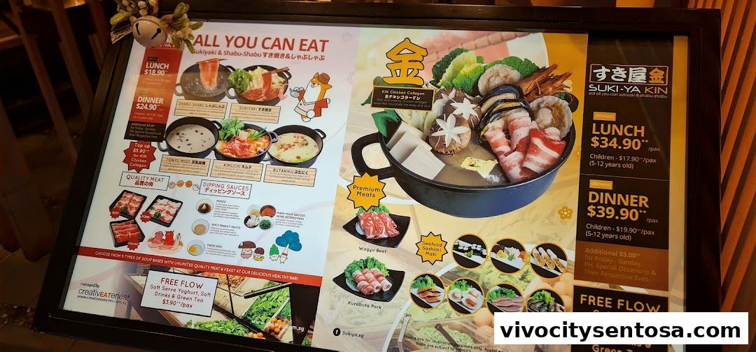 Menu page for Suki-Ya at VivoCity