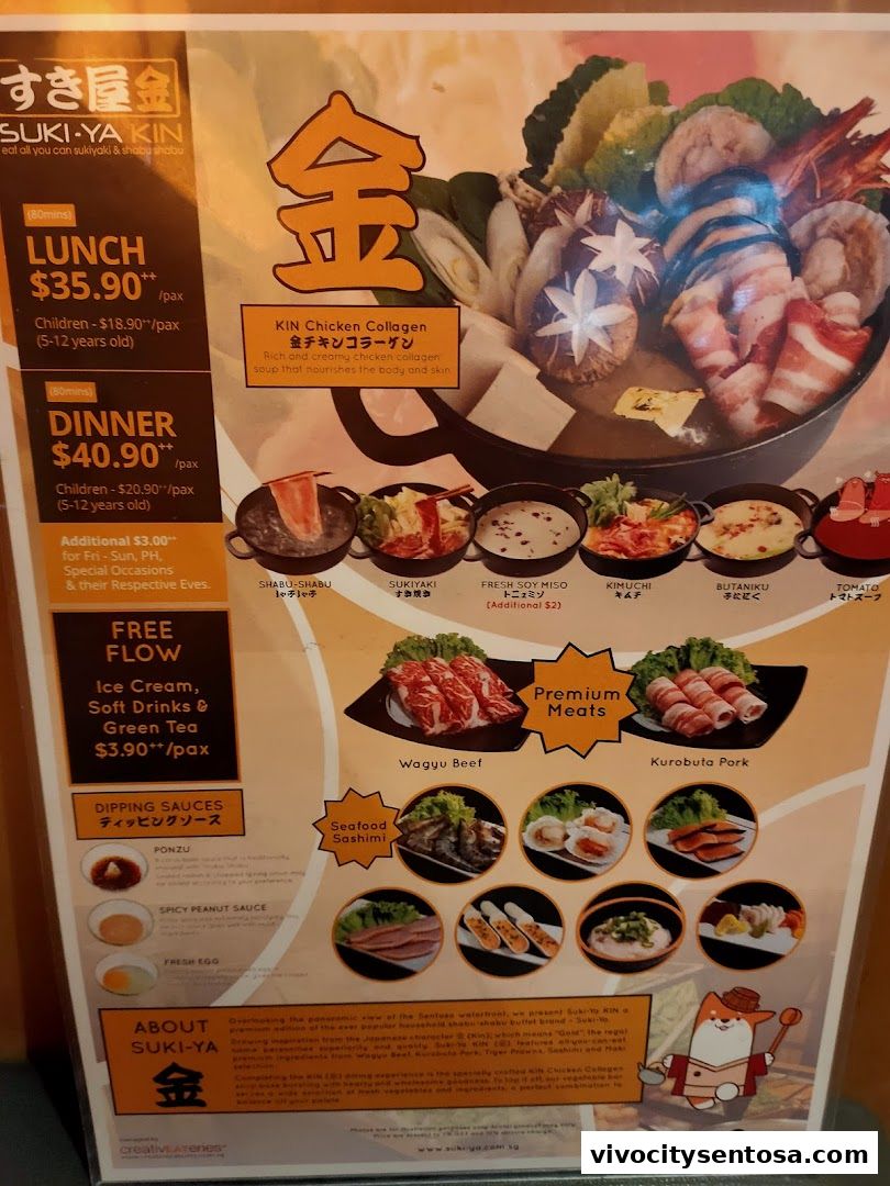 Menu page for Suki-Ya at VivoCity