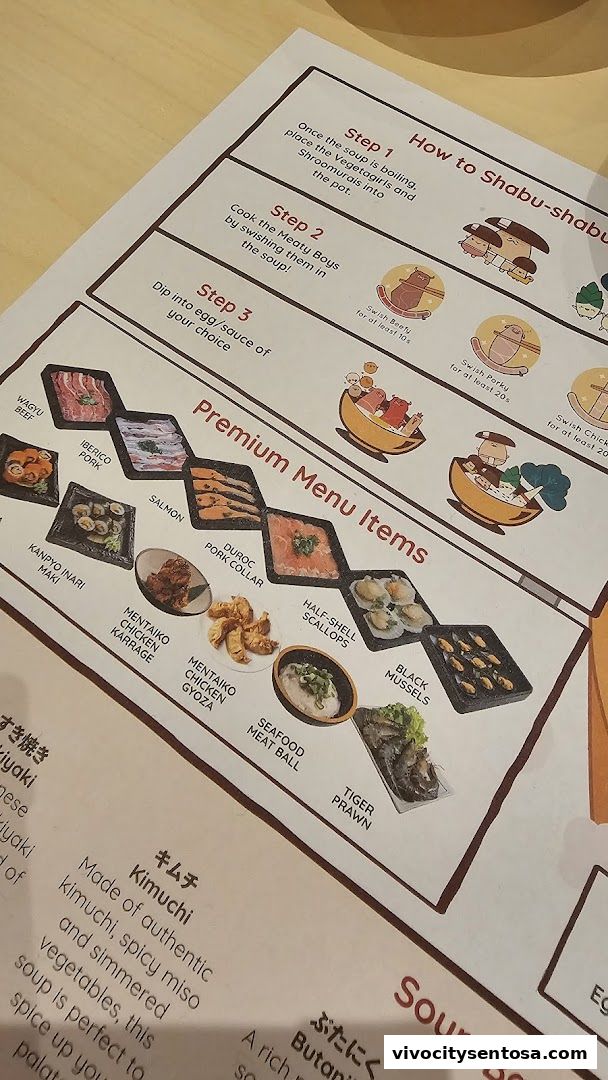 Menu page for Suki-Ya at VivoCity