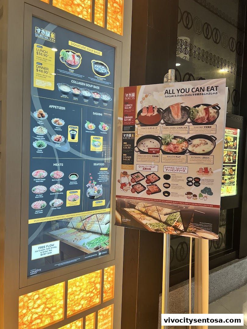 Menu page for Suki-Ya at VivoCity