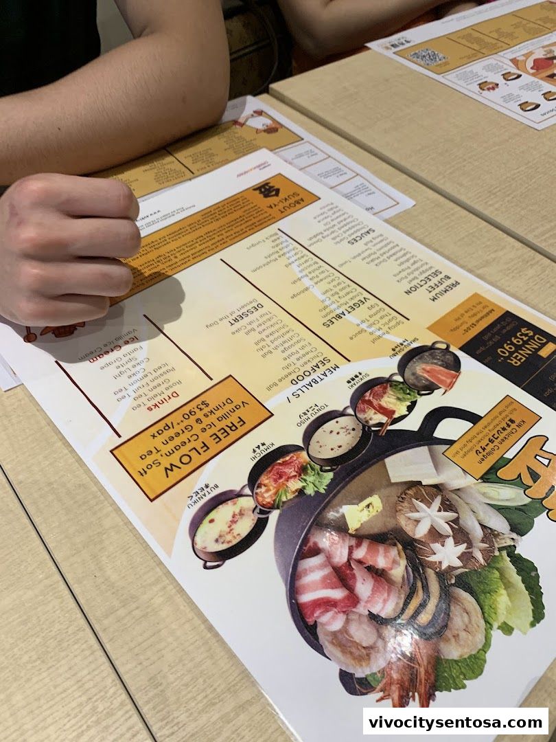 Menu page for Suki-Ya at VivoCity
