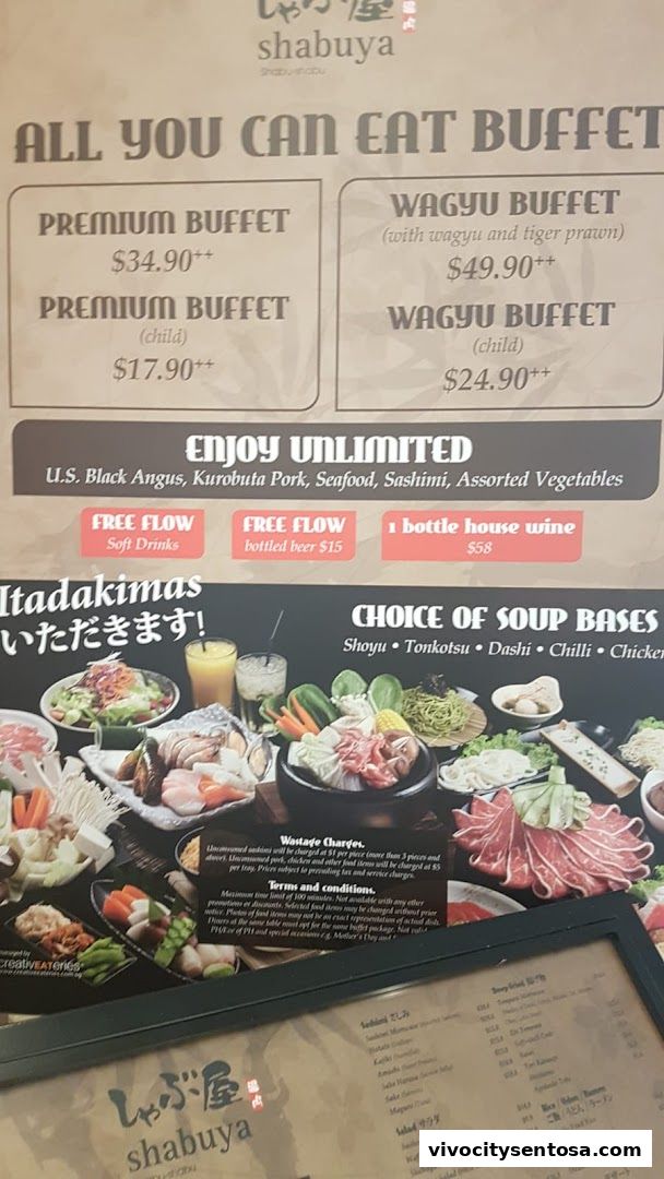 Menu page for Suki-Ya at VivoCity