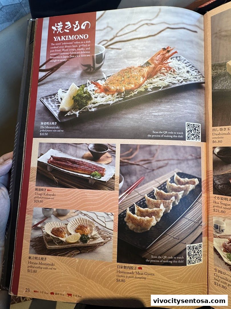 Menu page for SUSHI TEI