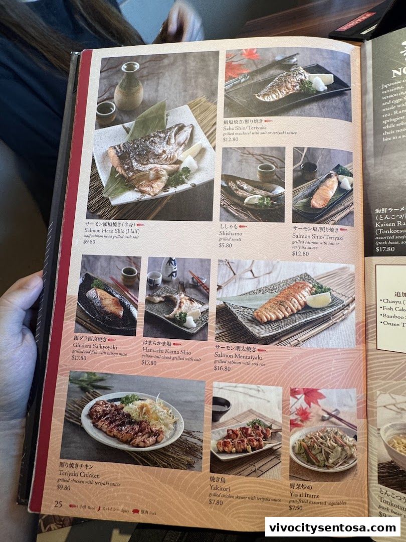 Menu page for SUSHI TEI