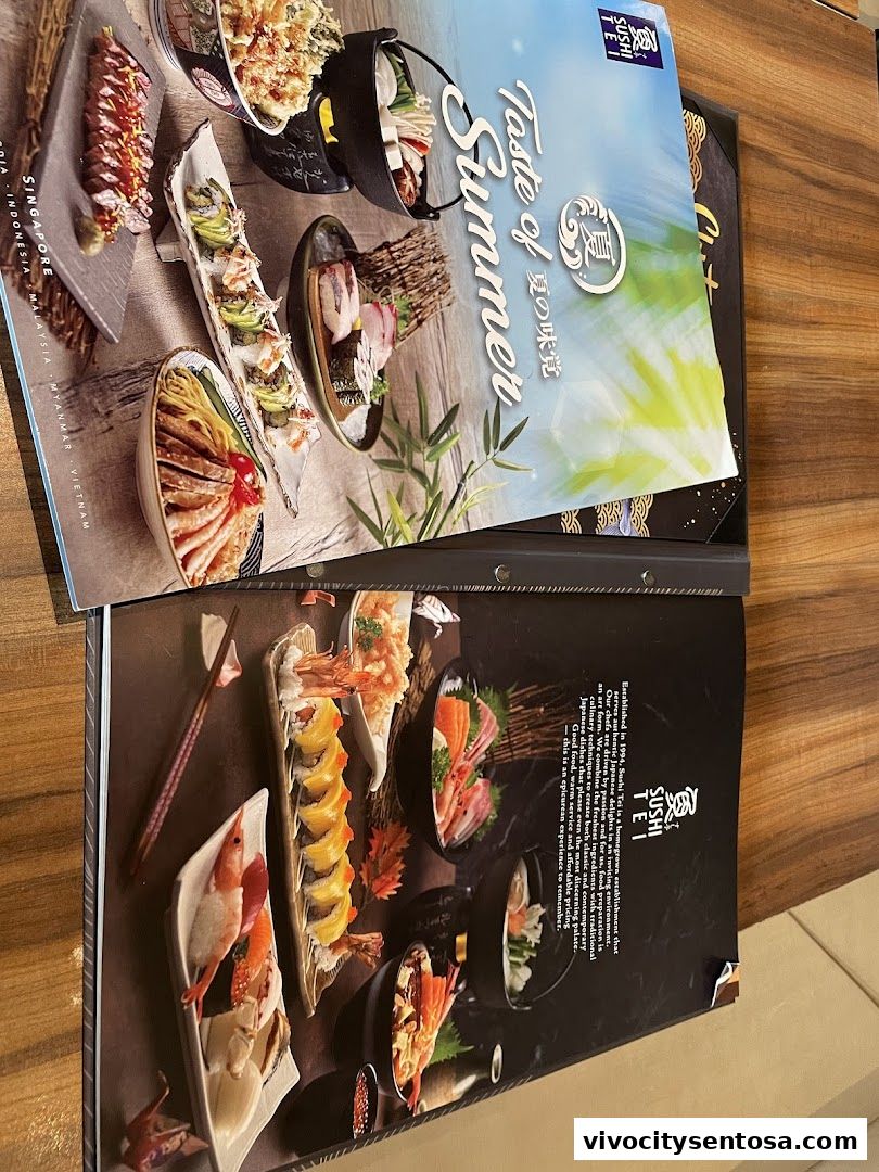 Menu page for SUSHI TEI
