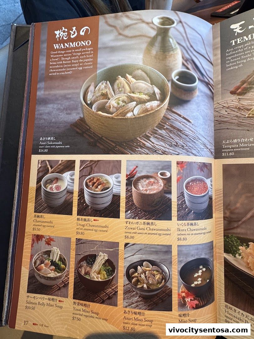 Menu page for SUSHI TEI