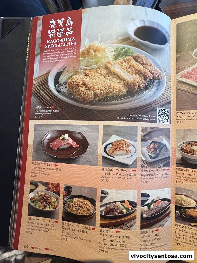 Menu page for SUSHI TEI
