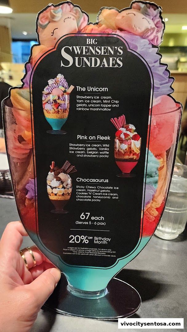 Menu page for Swensens Unlimited  VivoCity