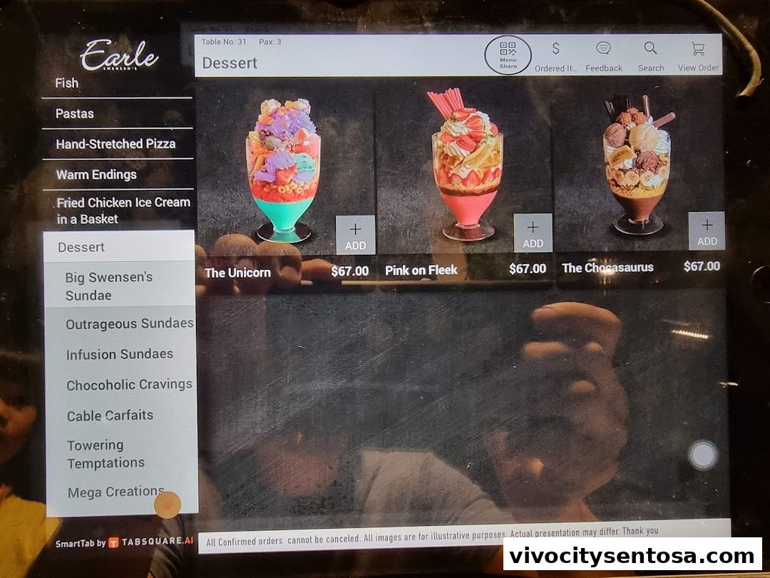 Menu page for Swensens Unlimited  VivoCity