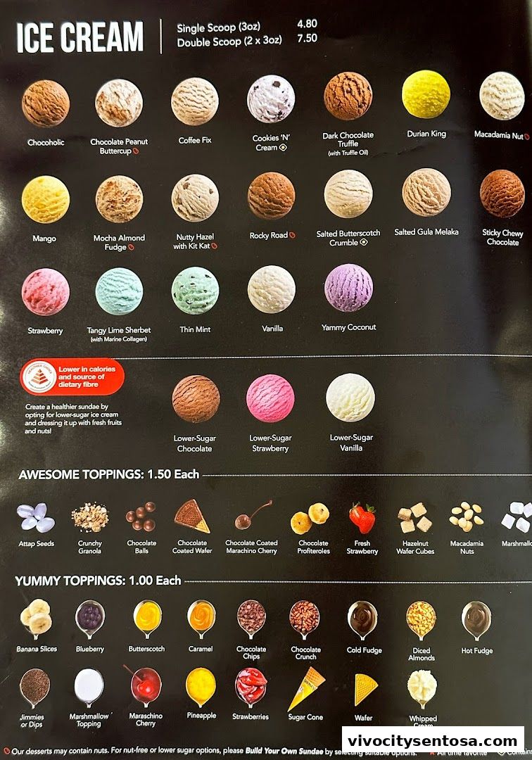Menu page for Swensens Unlimited  VivoCity