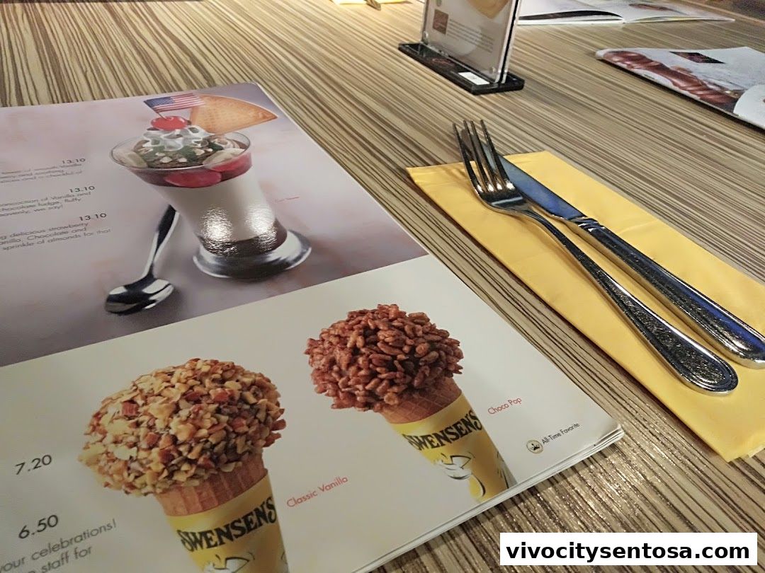 Menu page for Swensens Unlimited  VivoCity