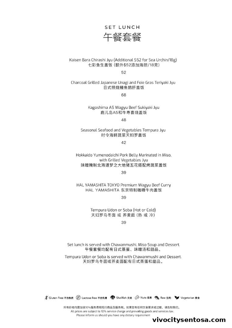 Menu page for Syun
