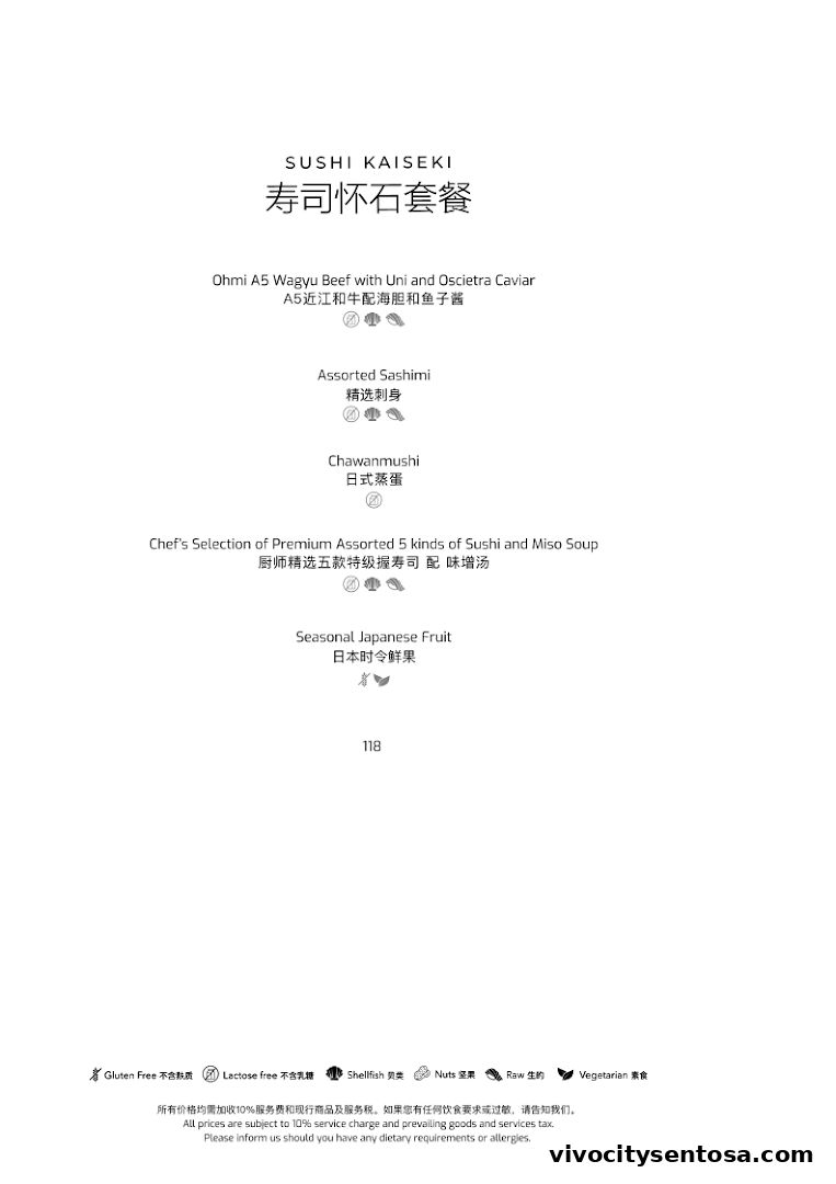Menu page for Syun