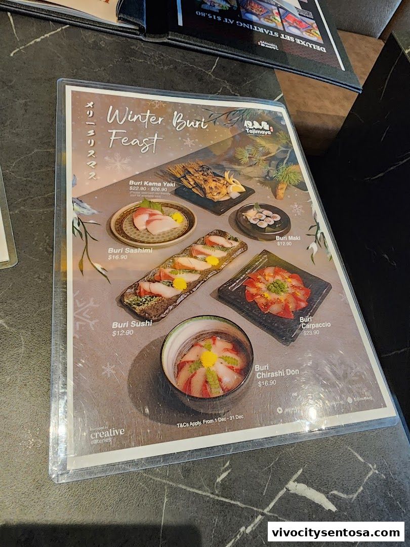 Menu page for Tajimaya Yakiniku  VivoCity