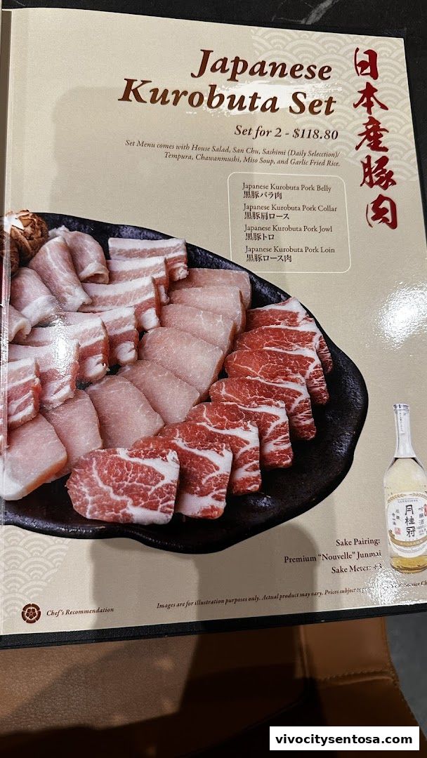 Menu page for Tajimaya Yakiniku  VivoCity