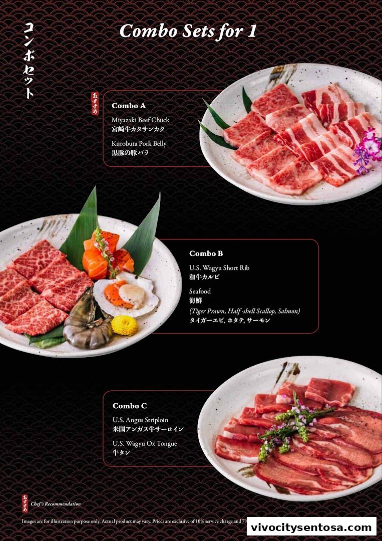 Menu page for Tajimaya Yakiniku  VivoCity
