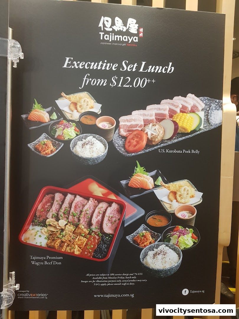 Menu page for Tajimaya Yakiniku  VivoCity