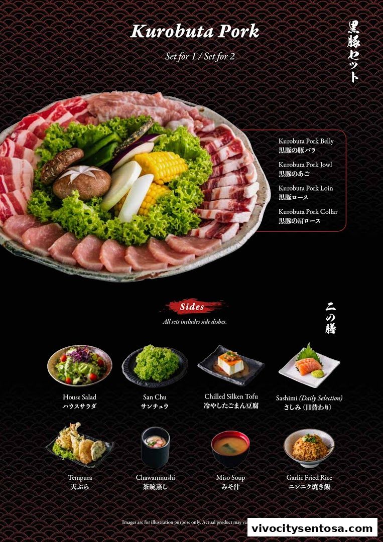 Menu page for Tajimaya Yakiniku  VivoCity