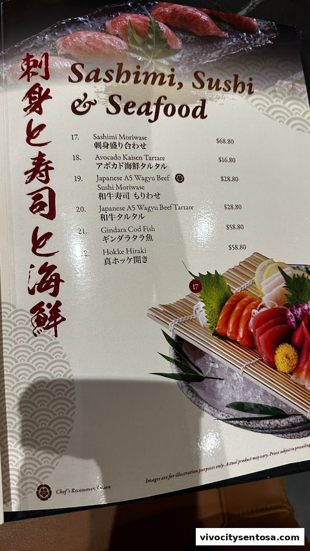 Menu page for Tajimaya Yakiniku  VivoCity