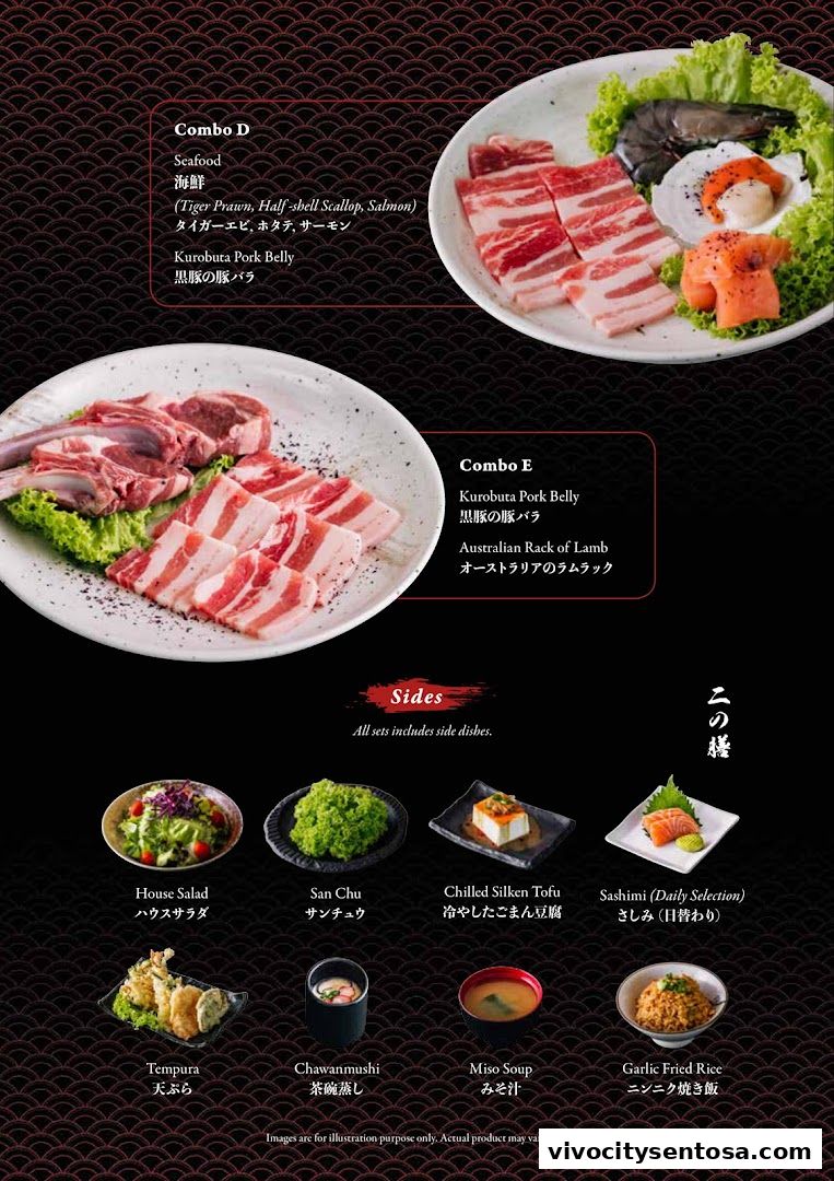 Menu page for Tajimaya Yakiniku  VivoCity