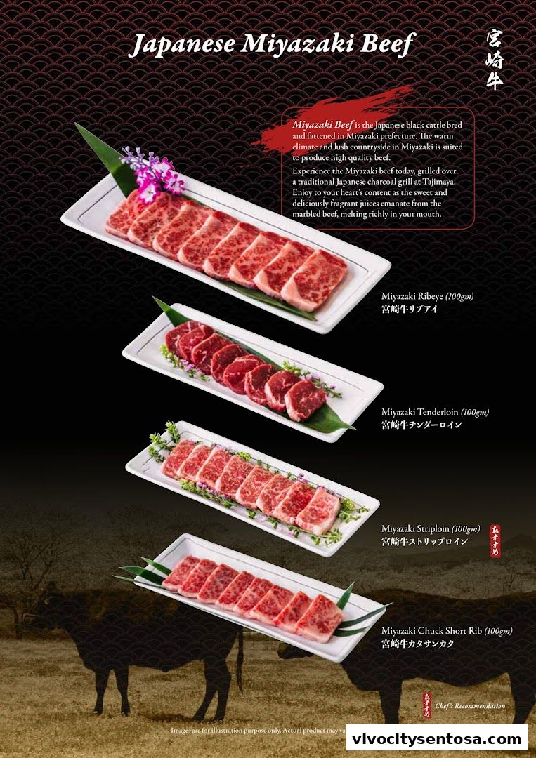 Menu page for Tajimaya Yakiniku  VivoCity