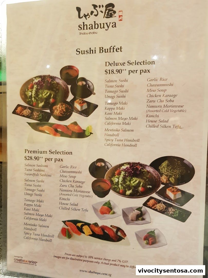 Menu page for Tajimaya Yakiniku  VivoCity