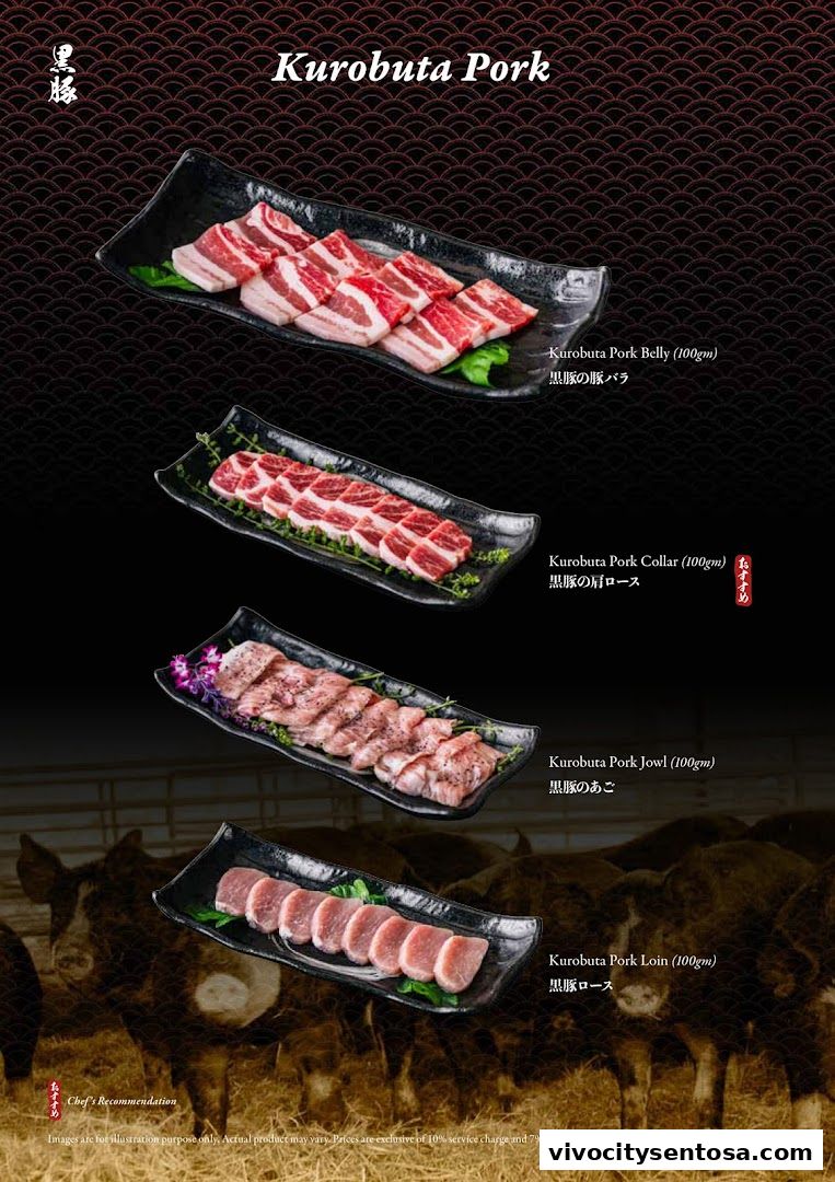 Menu page for Tajimaya Yakiniku  VivoCity