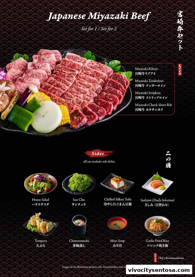 Menu page for Tajimaya Yakiniku  VivoCity